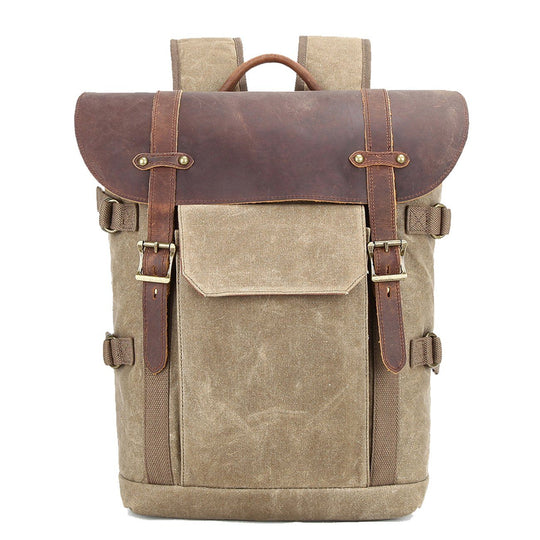 Caelen | Vintage Waxed Canvas and Leather Camera Backpack