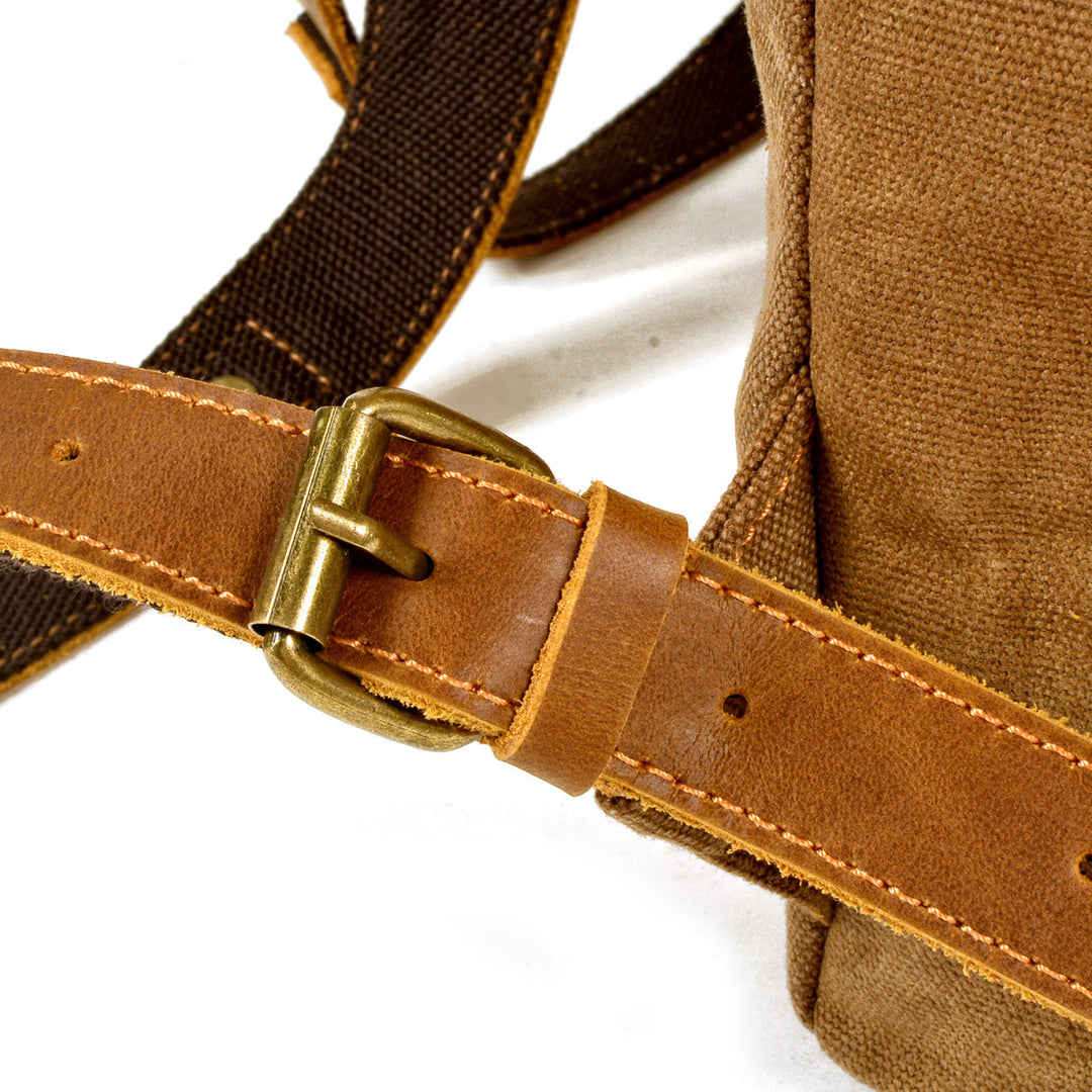 Halden | Vintage Canvas and Leather Rolltop Backpack