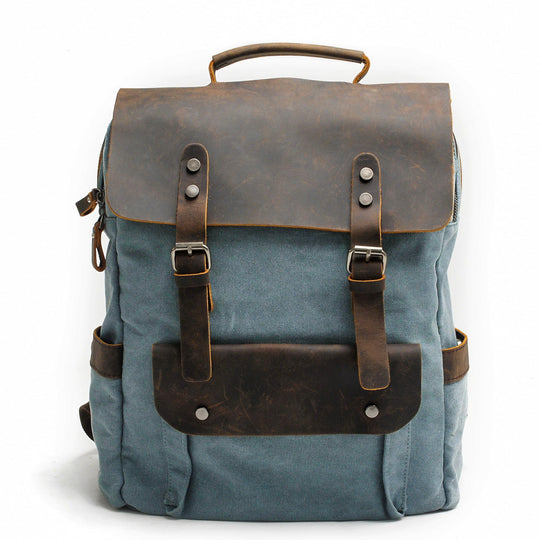 Asher | Vintage Canvas Leather Backpack