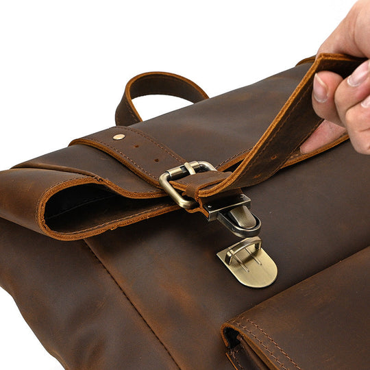 Rowan | Vintage Leather Backpack with Flap