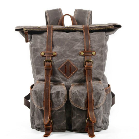 Elric | Vintage Waxed Canvas and Leather Backpack