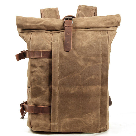 Vetra | Minimalist Waxed Canvas Rolltop Backpack