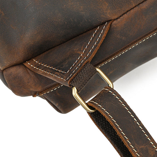 Mira | Vintage Leather Backpack with Drawstring Closure