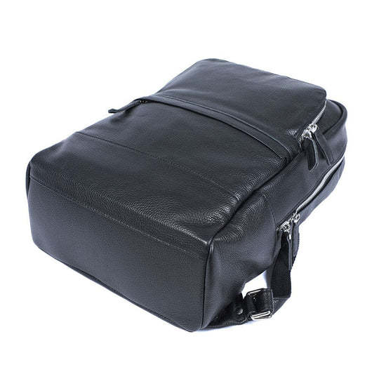 Niko | Black Leather Laptop Backpack