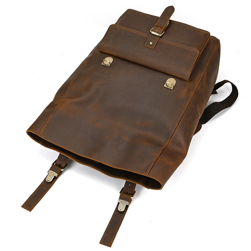 Rowan | Vintage Leather Backpack with Flap