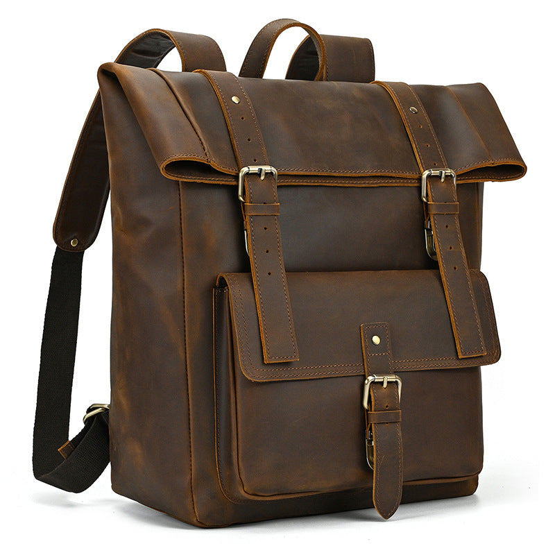 Rowan | Vintage Leather Backpack with Flap