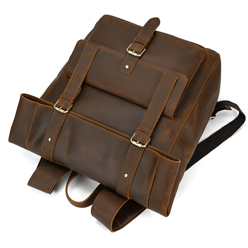 Rowan | Vintage Leather Backpack with Flap