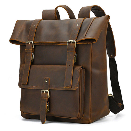 Rowan | Vintage Leather Backpack with Flap