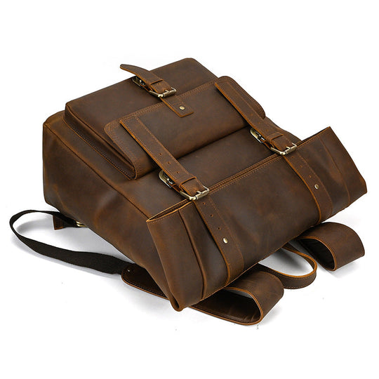 Rowan | Vintage Leather Backpack with Flap