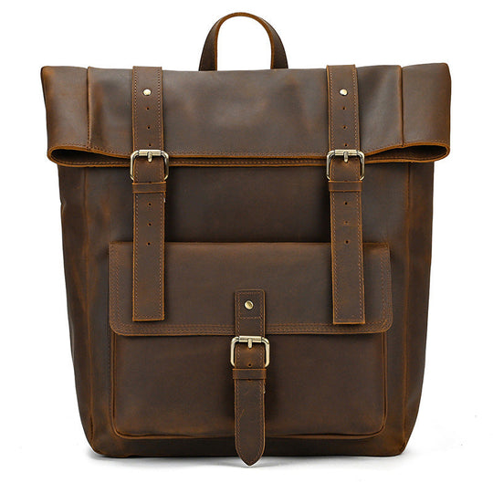 Rowan | Vintage Leather Backpack with Flap