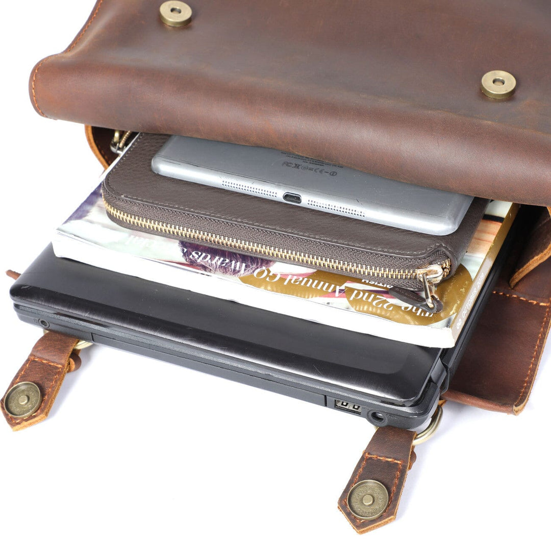 Alder | Vintage Leather Backpack with Flap