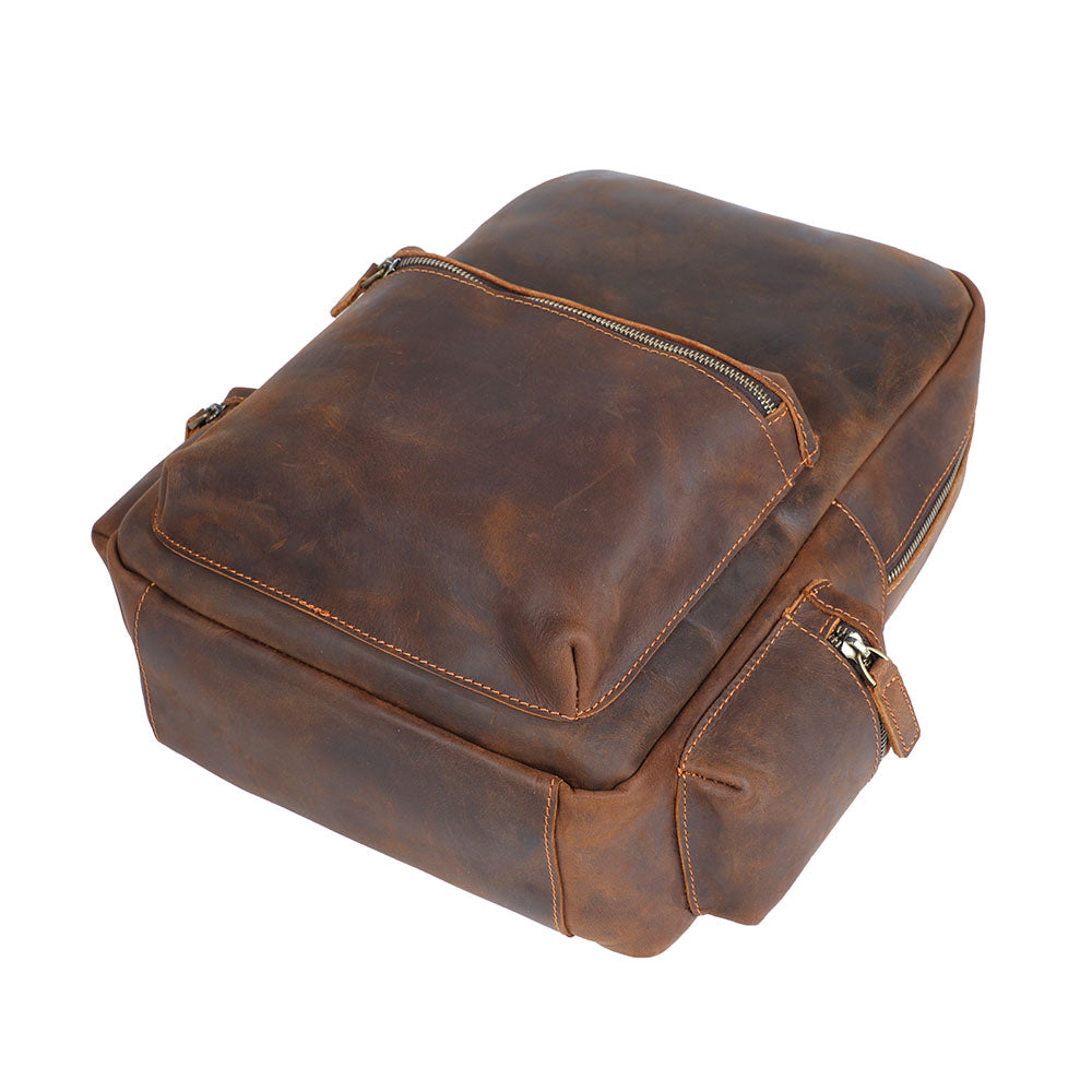 Navi | Vintage Leather Backpack with Zipper