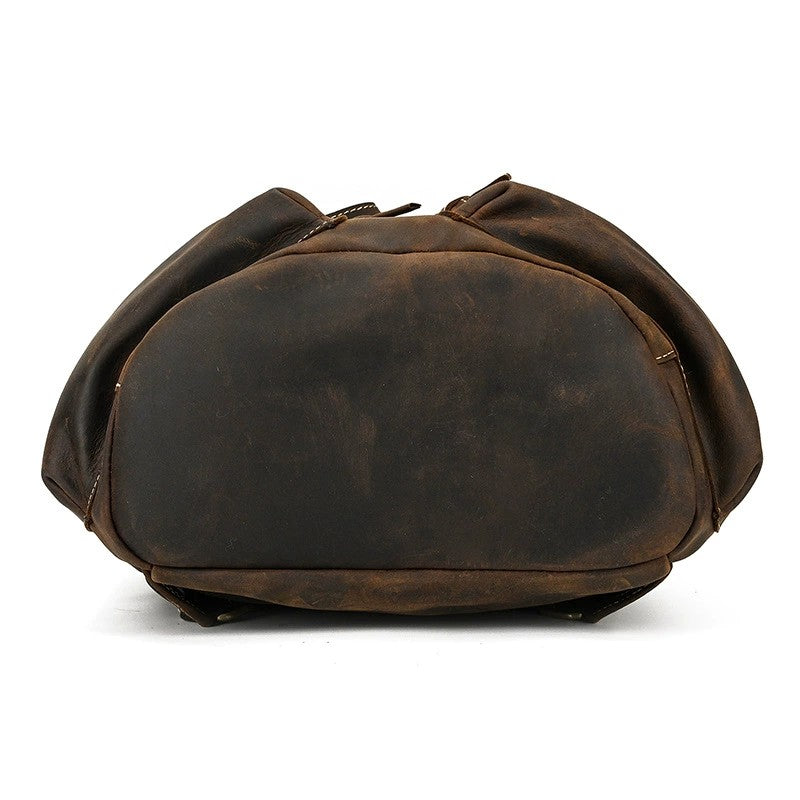 Mira | Vintage Leather Backpack with Drawstring Closure
