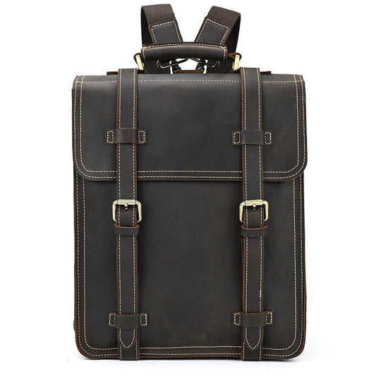 Eris | Vintage Leather Backpack with Removable Straps