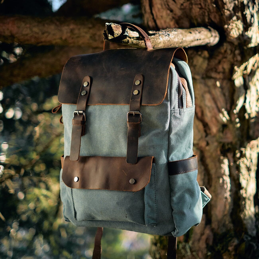 Asher | Vintage Canvas Leather Backpack