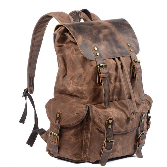 Ravn | Vintage Backpack Made of Waxed Canvas and Leather