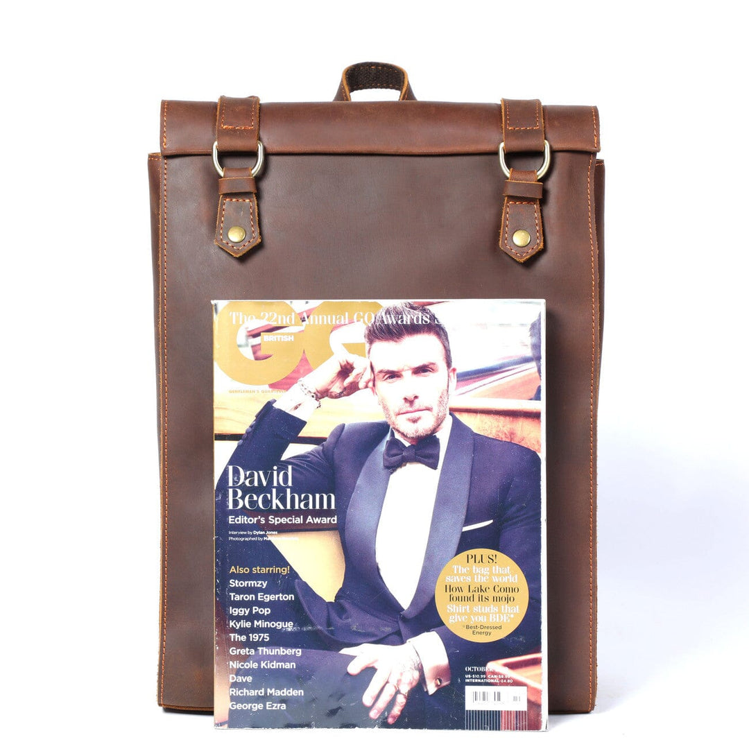 Alder | Vintage Leather Backpack with Flap