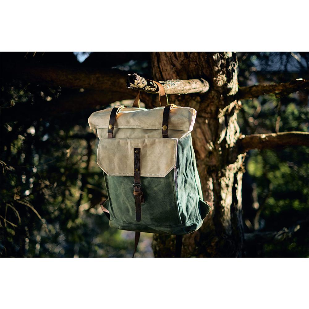 Arvik | Vintage Waxed Canvas Rolltop Backpack