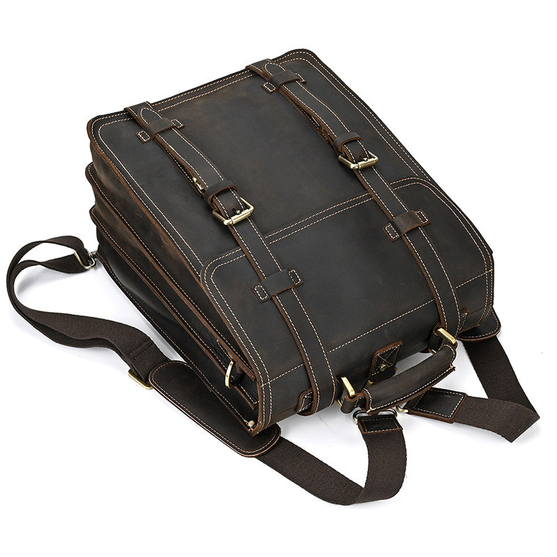 Eris | Vintage Leather Backpack with Removable Straps