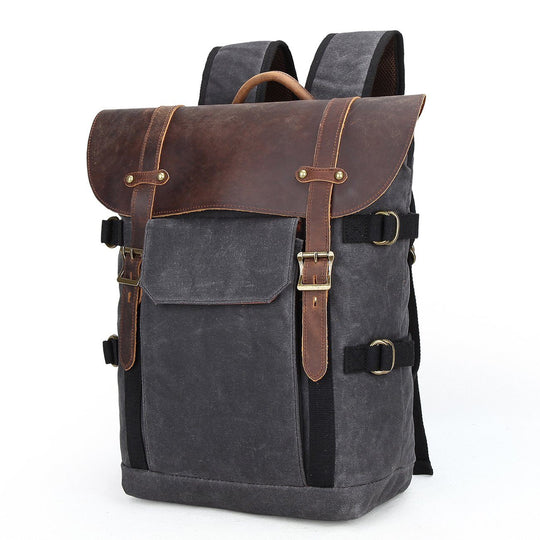 Caelen | Vintage Waxed Canvas and Leather Camera Backpack