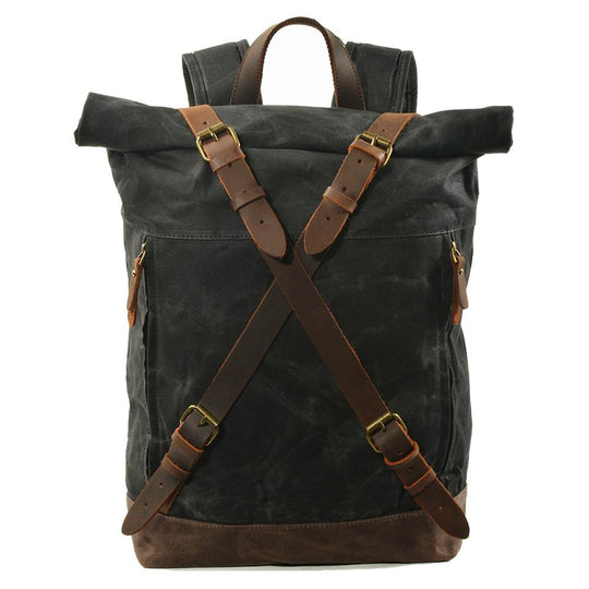 Lennox | Sturdy Canvas and Leather Rolltop Backpack