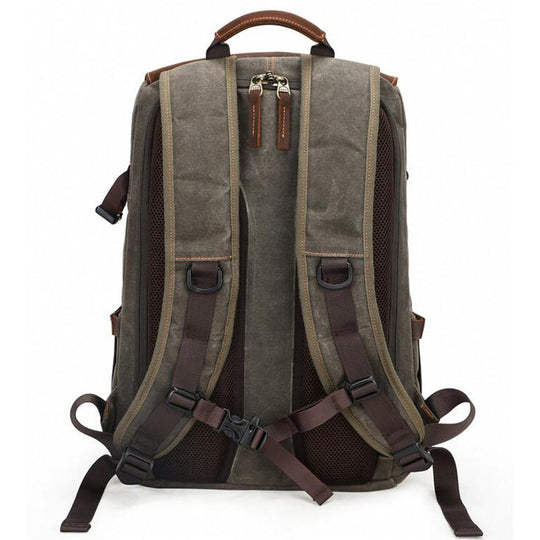 Thalen | Vintage Waxed Canvas and Leather Camera Backpack