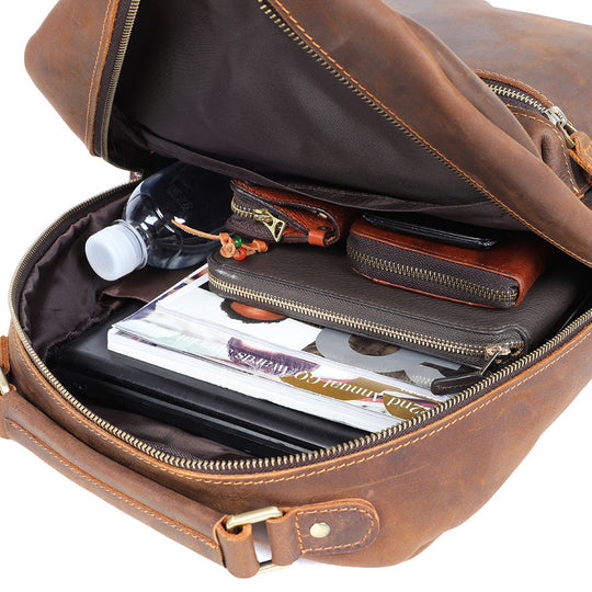 Navi | Vintage Leather Backpack with Zipper