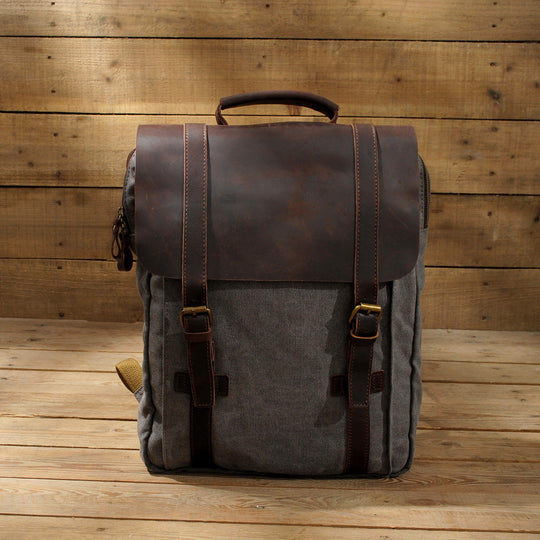Fenric | Vintage Canvas and Leather Backpack