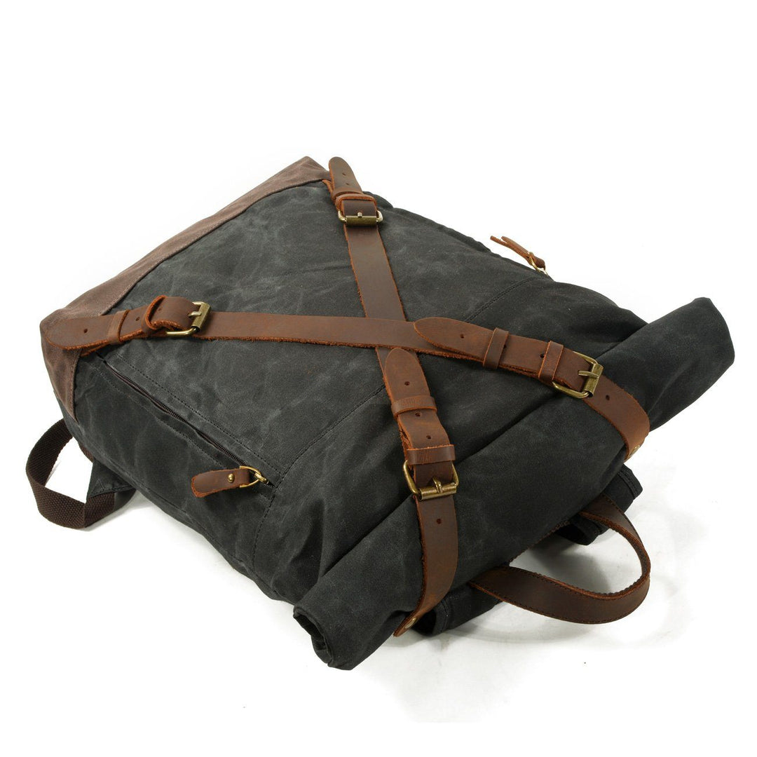 Lennox | Sturdy Canvas and Leather Rolltop Backpack