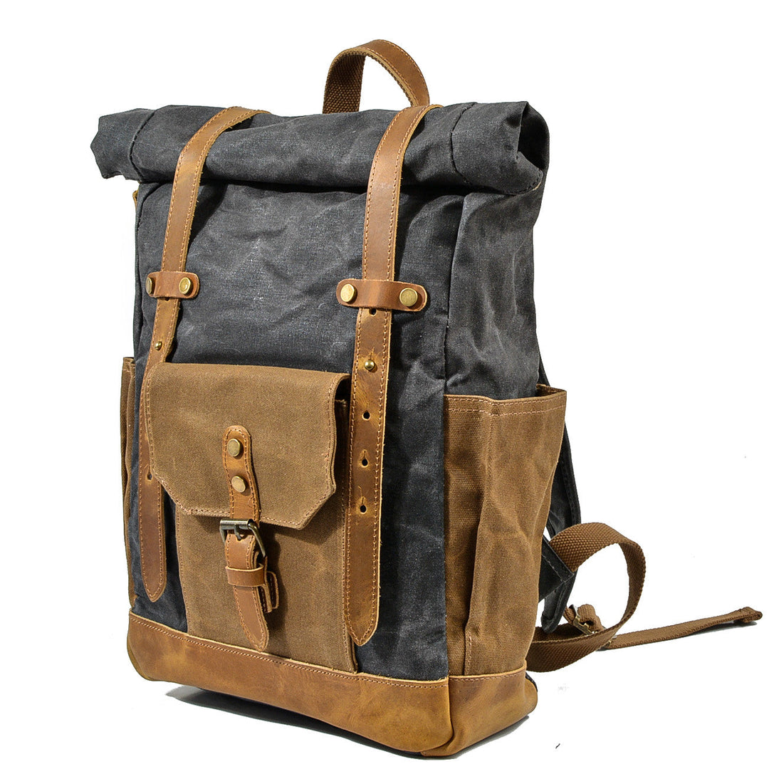 Svala | Vintage Waxed Canvas Rolltop Backpack
