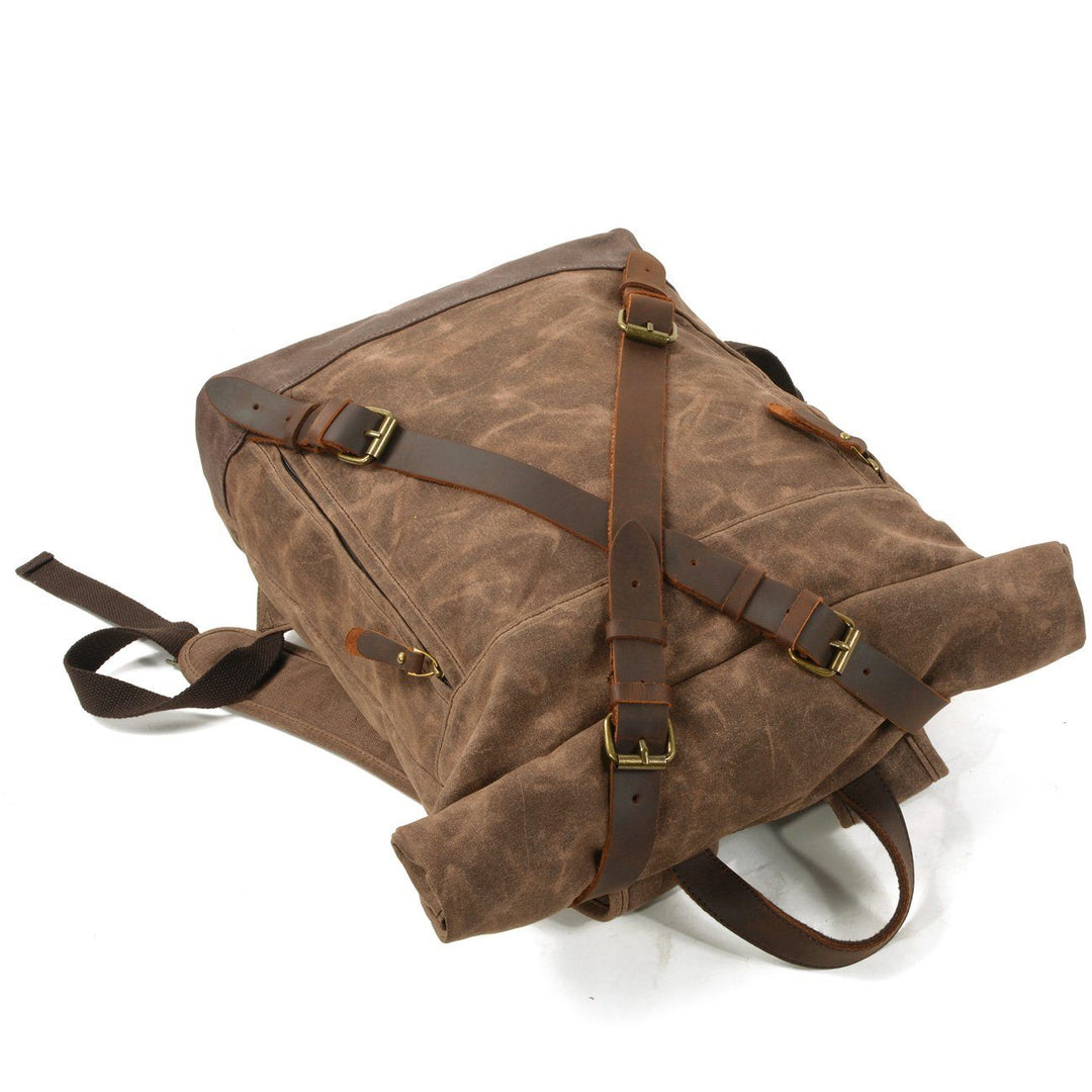 Lennox | Sturdy Canvas and Leather Rolltop Backpack