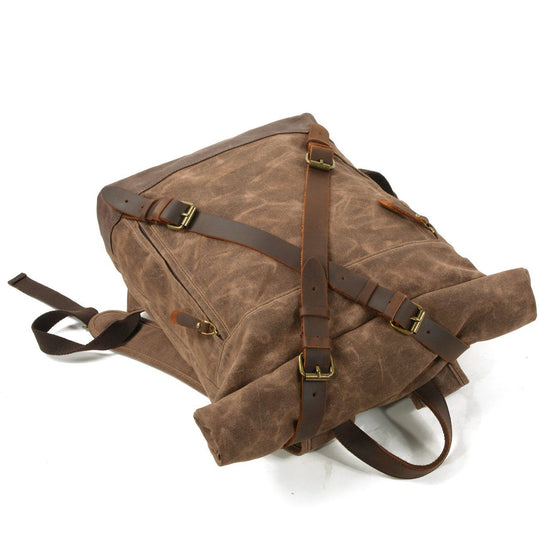 Lennox | Sturdy Canvas and Leather Rolltop Backpack