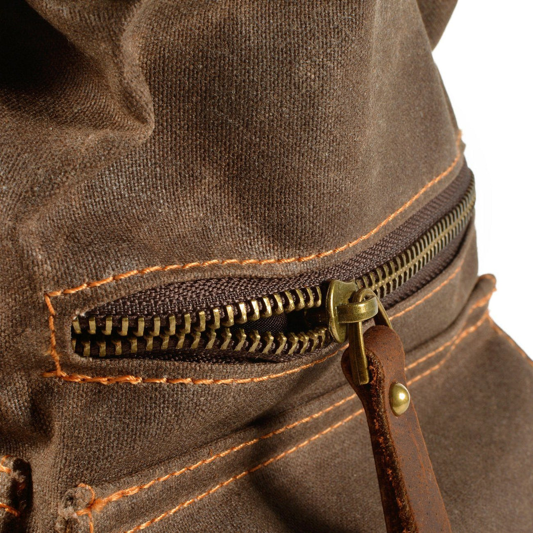 Kaelen | Vintage Backpack in Waxed Canvas & Leather