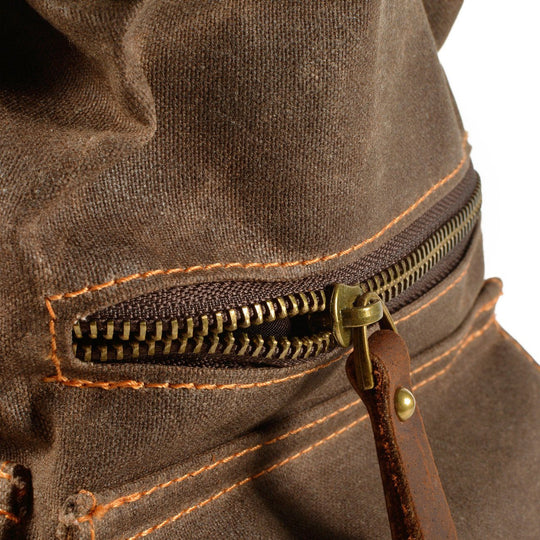 Kaelen | Vintage Backpack in Waxed Canvas & Leather