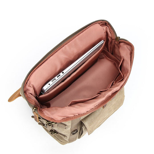 Caelen | Vintage Waxed Canvas and Leather Camera Backpack