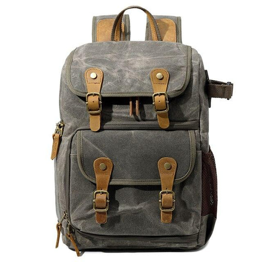Luthar | Vintage Canvas and Leather Camera Backpack