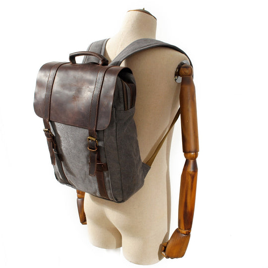 Fenric | Vintage Canvas and Leather Backpack