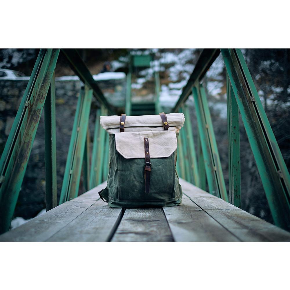 Arvik | Vintage Waxed Canvas Rolltop Backpack