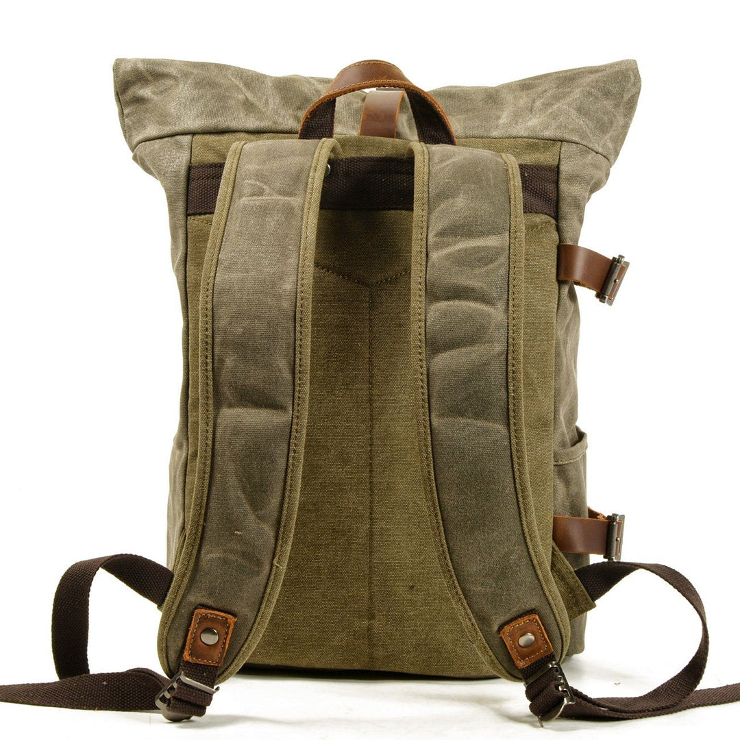 Vetra | Minimalist Waxed Canvas Rolltop Backpack