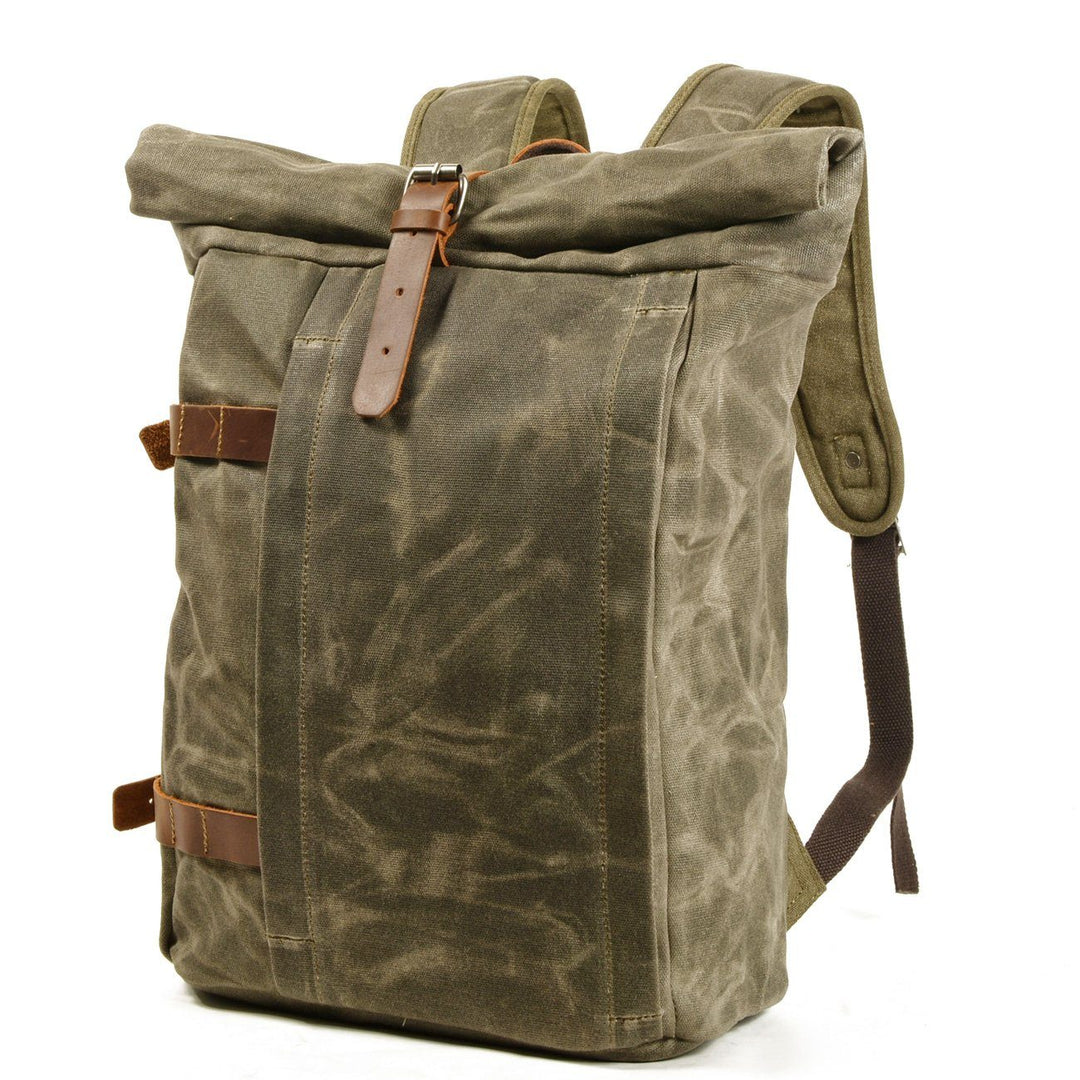 Vetra | Minimalist Waxed Canvas Rolltop Backpack