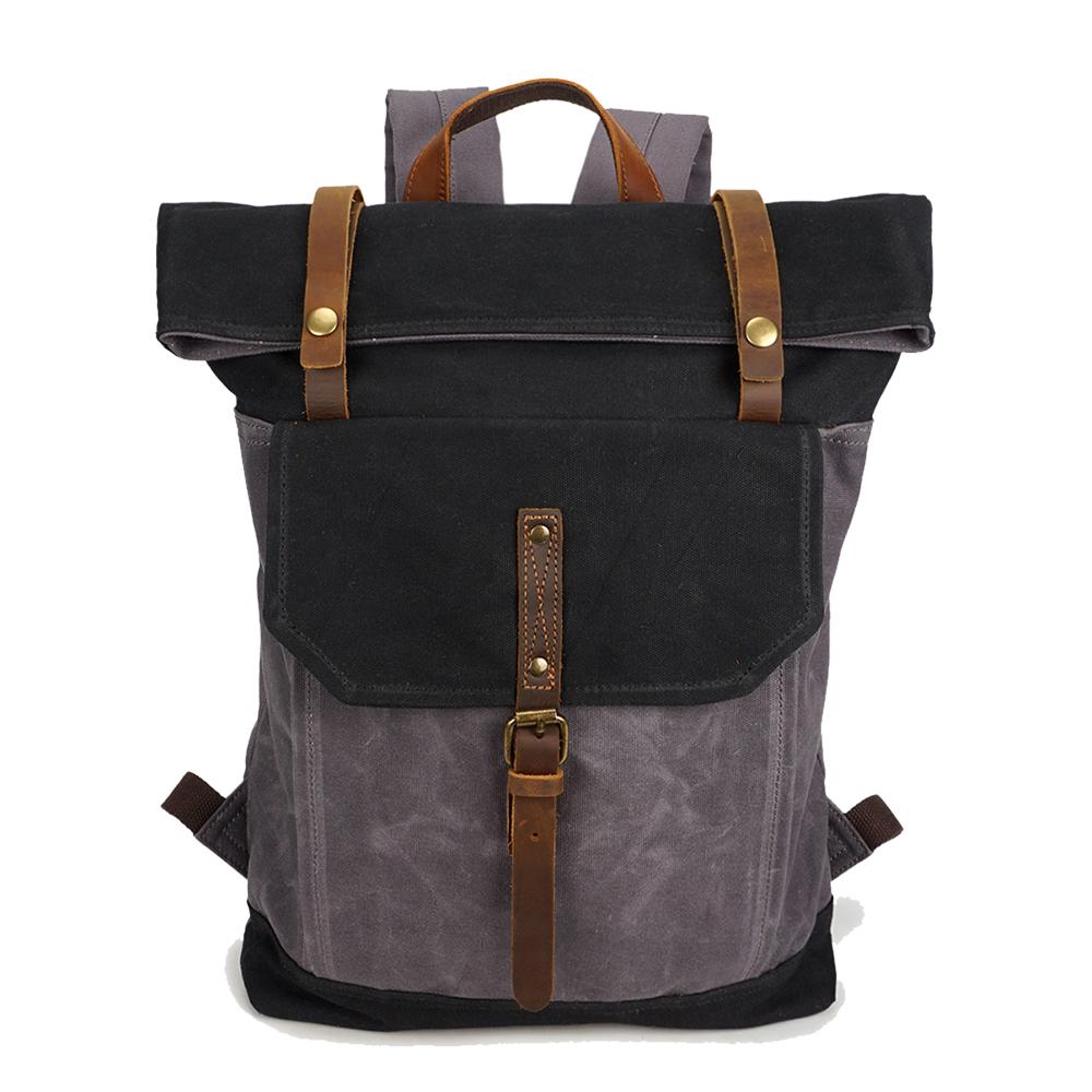 Arvik | Vintage Waxed Canvas Rolltop Backpack