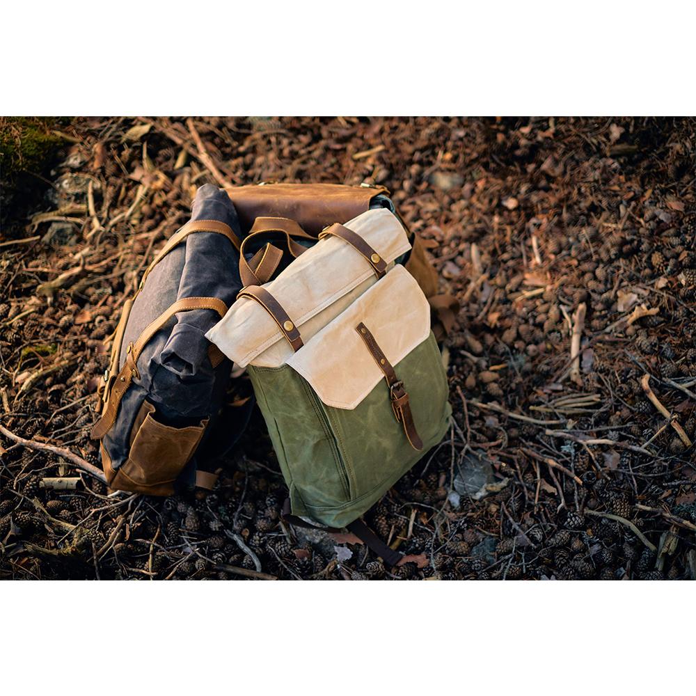 Arvik | Vintage Waxed Canvas Rolltop Backpack