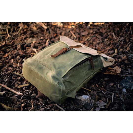 Arvik | Vintage Waxed Canvas Rolltop Backpack