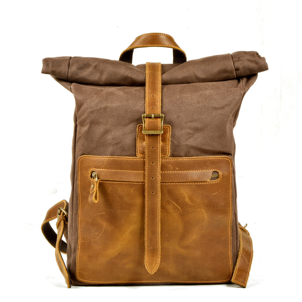 Halden | Vintage Canvas and Leather Rolltop Backpack