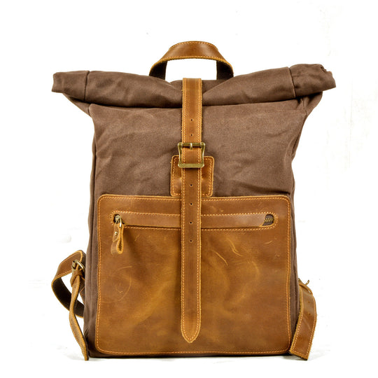 Halden | Vintage Canvas and Leather Rolltop Backpack