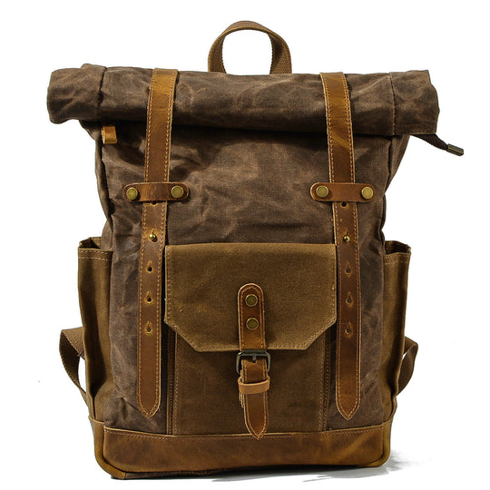 Svala | Vintage Waxed Canvas Rolltop Backpack