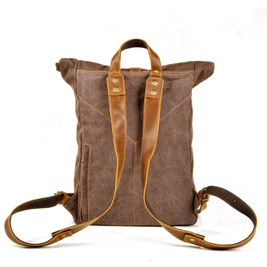 Halden | Vintage Canvas and Leather Rolltop Backpack