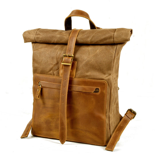Halden | Vintage Canvas and Leather Rolltop Backpack