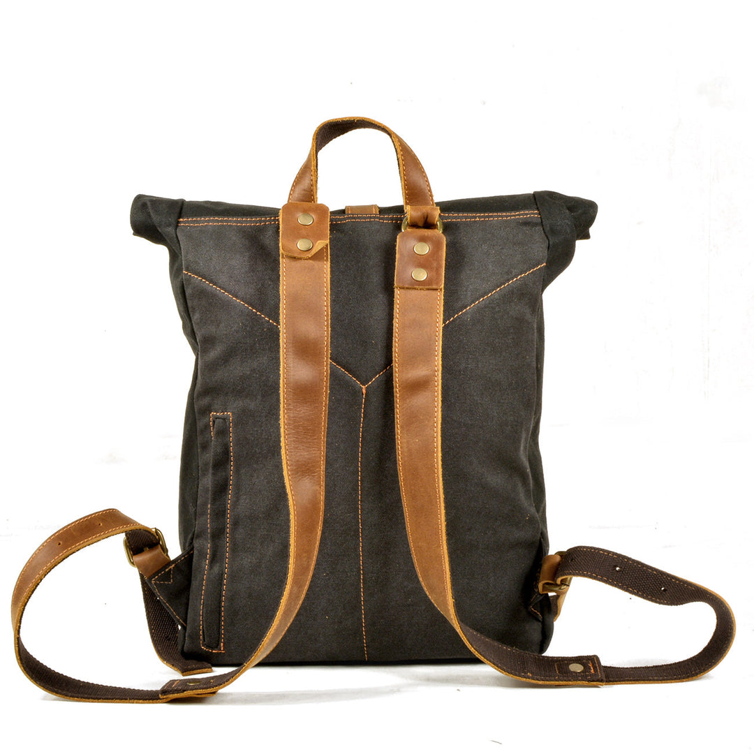 Halden | Vintage Canvas and Leather Rolltop Backpack