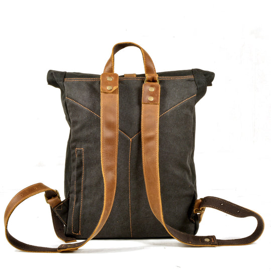 Halden | Vintage Canvas and Leather Rolltop Backpack